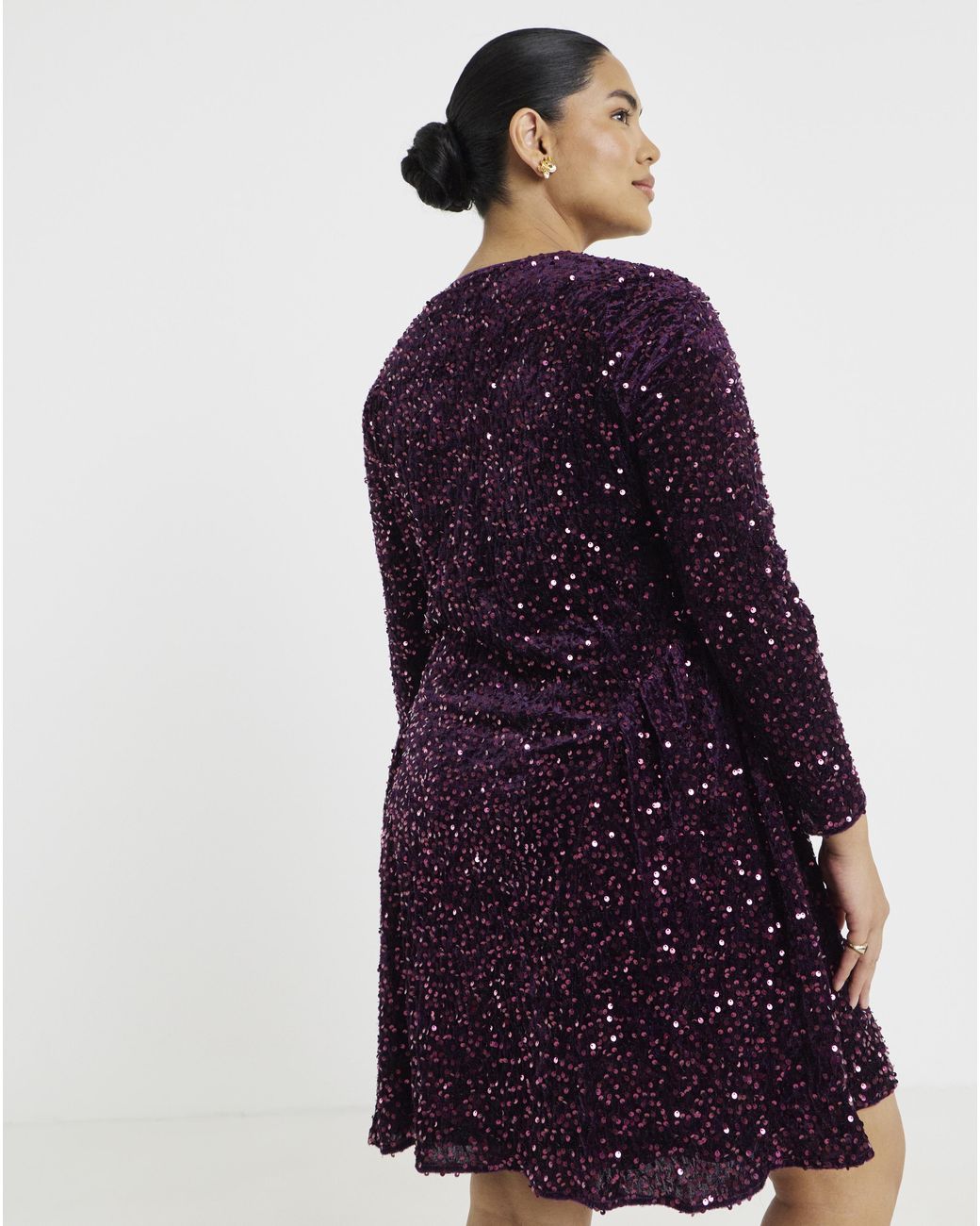 Simply Be Blue Sequin Velour Dress