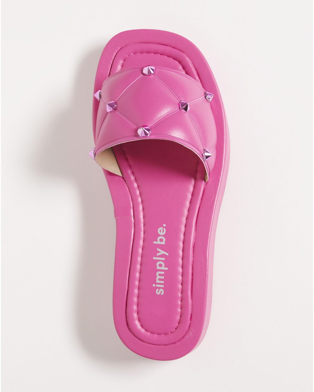 Simply Be Pink Quilted Studded Sandals Wide
