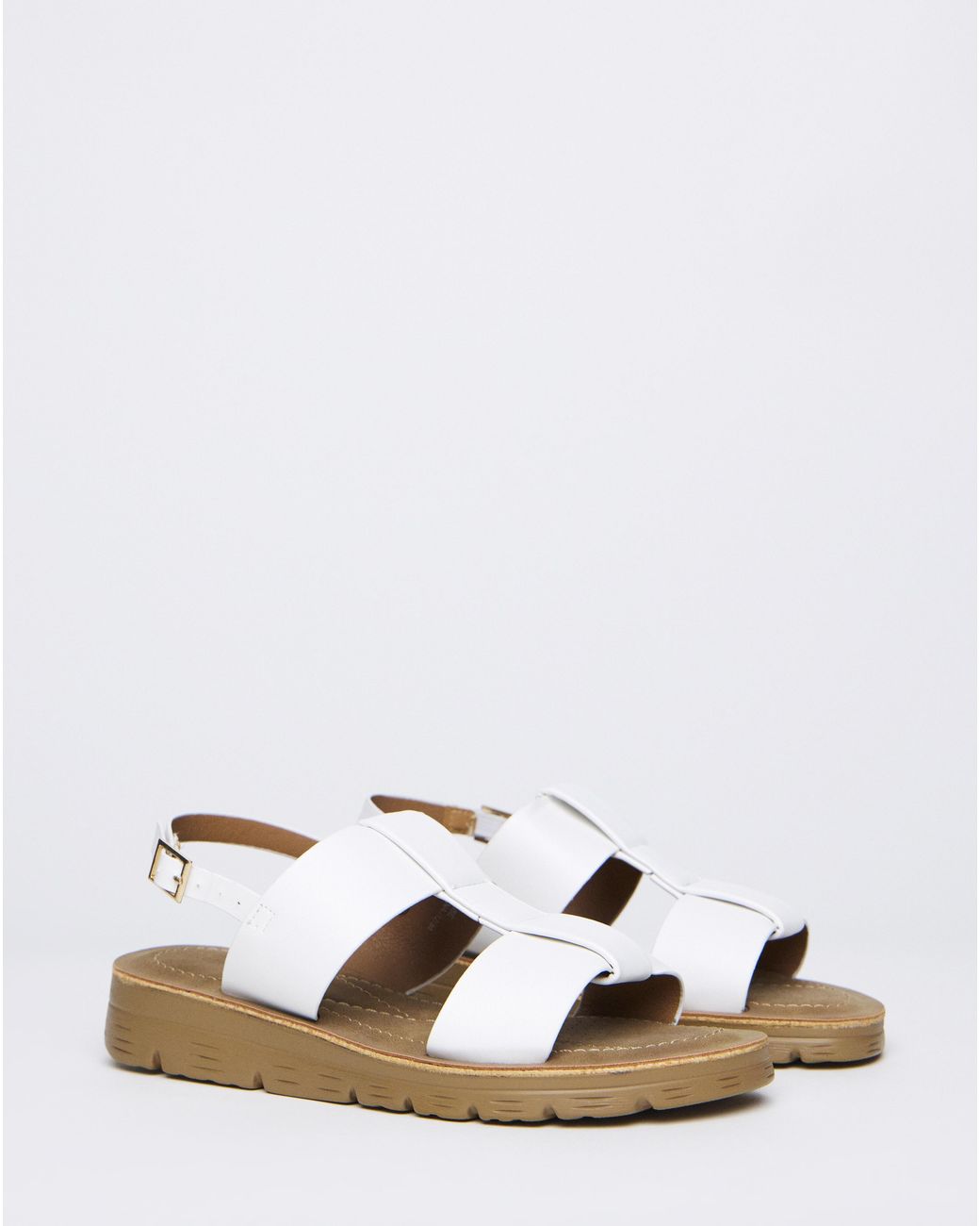 Heavenly Soles Metallic Two Strap Comfort Sandal Wide