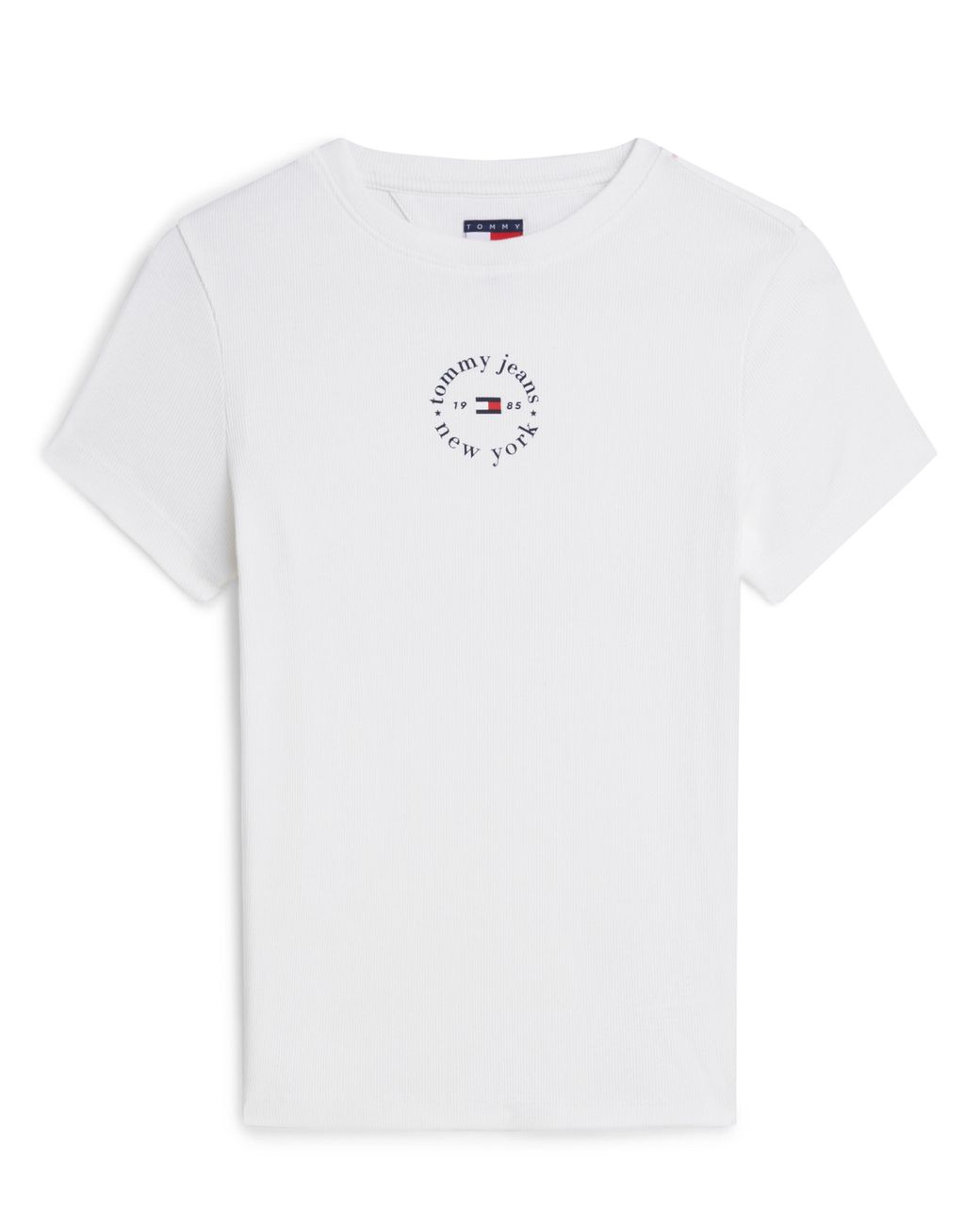 Simply Be White Tommy Jeans Slim Logo Rib Tee