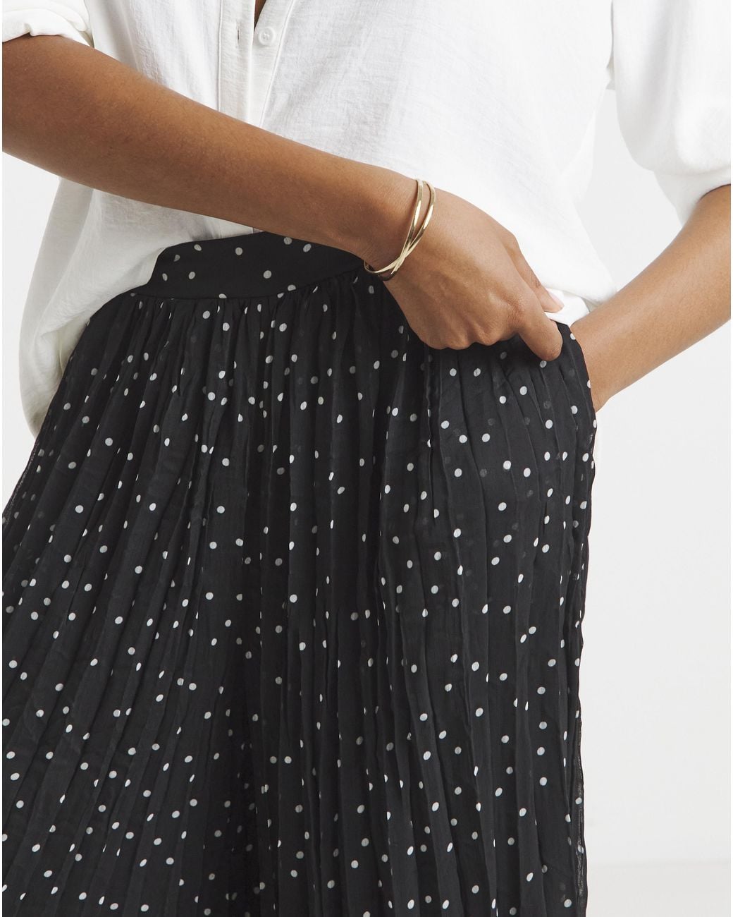 Joanna Hope White Crinkle Wide Leg Trousers