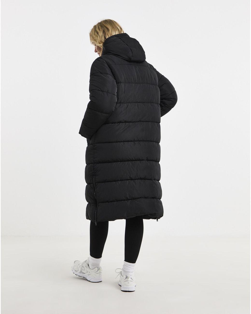 Gym King Blue Longline Quilted Puffer Coat