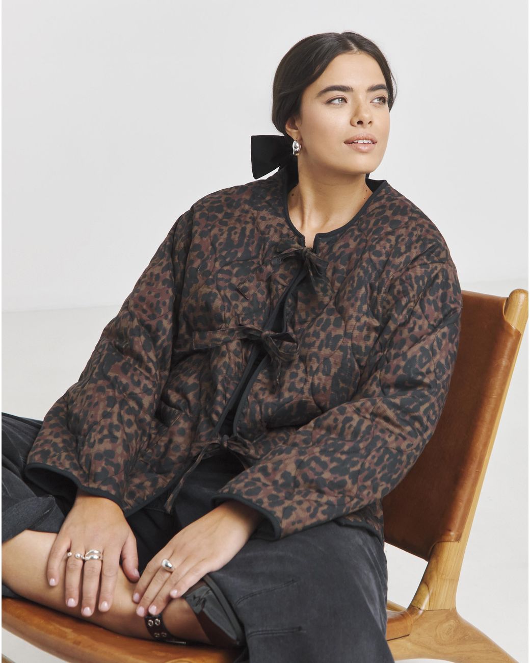 Simply Be Brown Printed Cotton Jacket