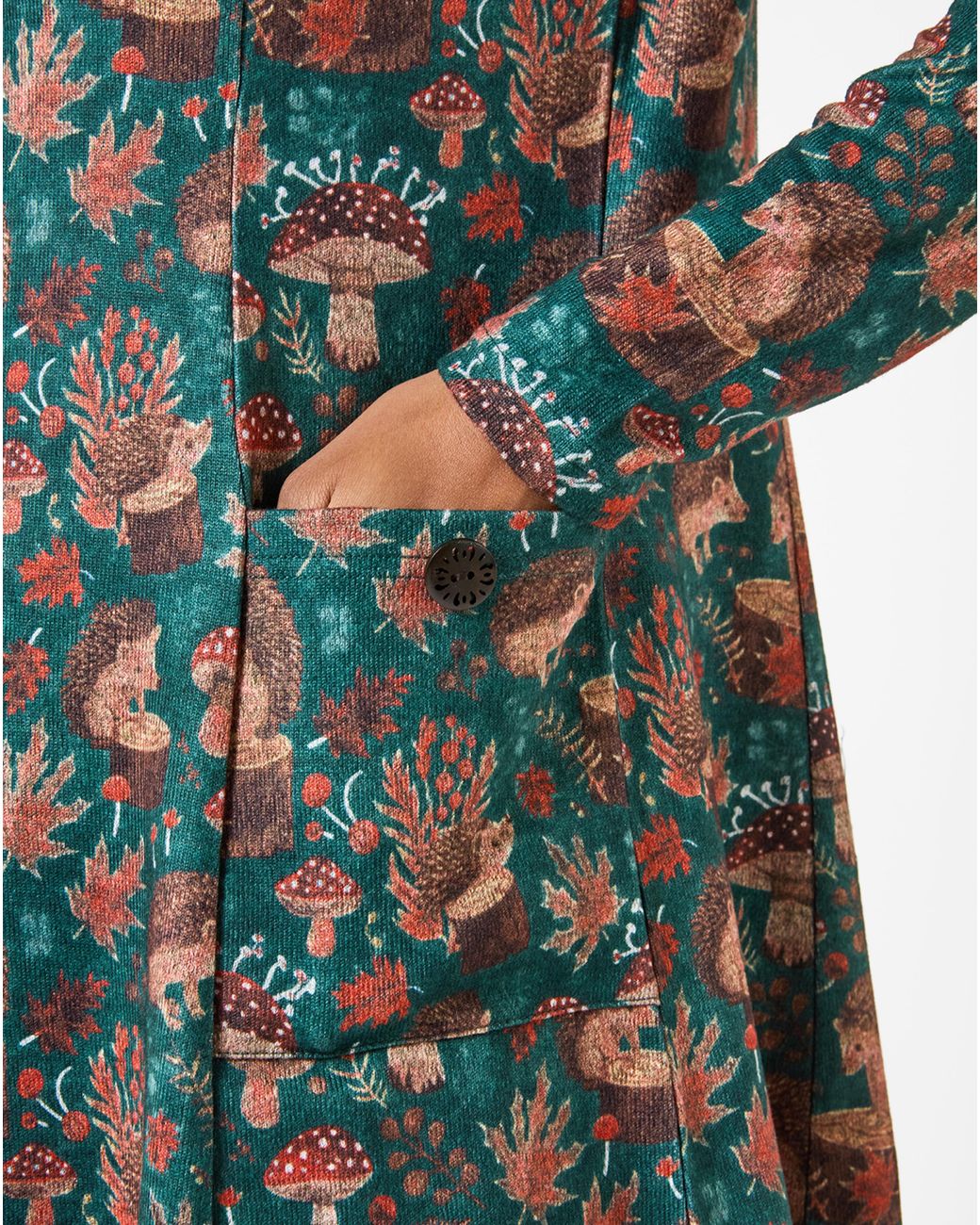 Joe Browns Green Hedgehog Printed Tunic Top