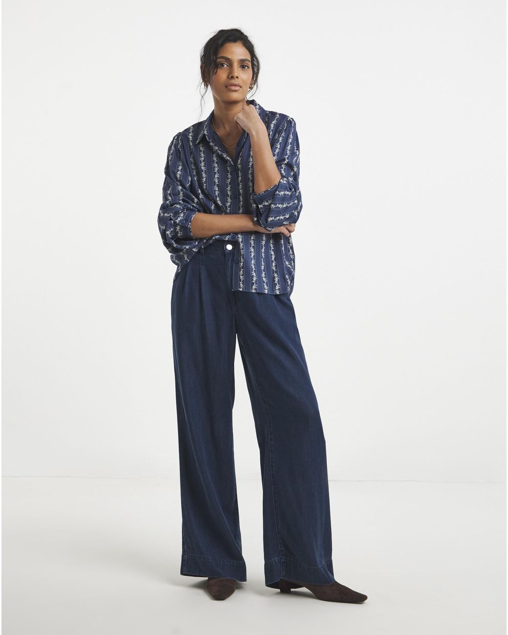 Simply Be Blue Spun Viscose Shirt