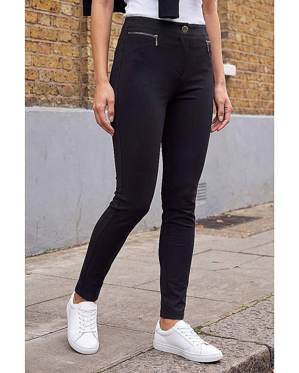 Roman Blue Roman Zip Detail Stretch Trouser