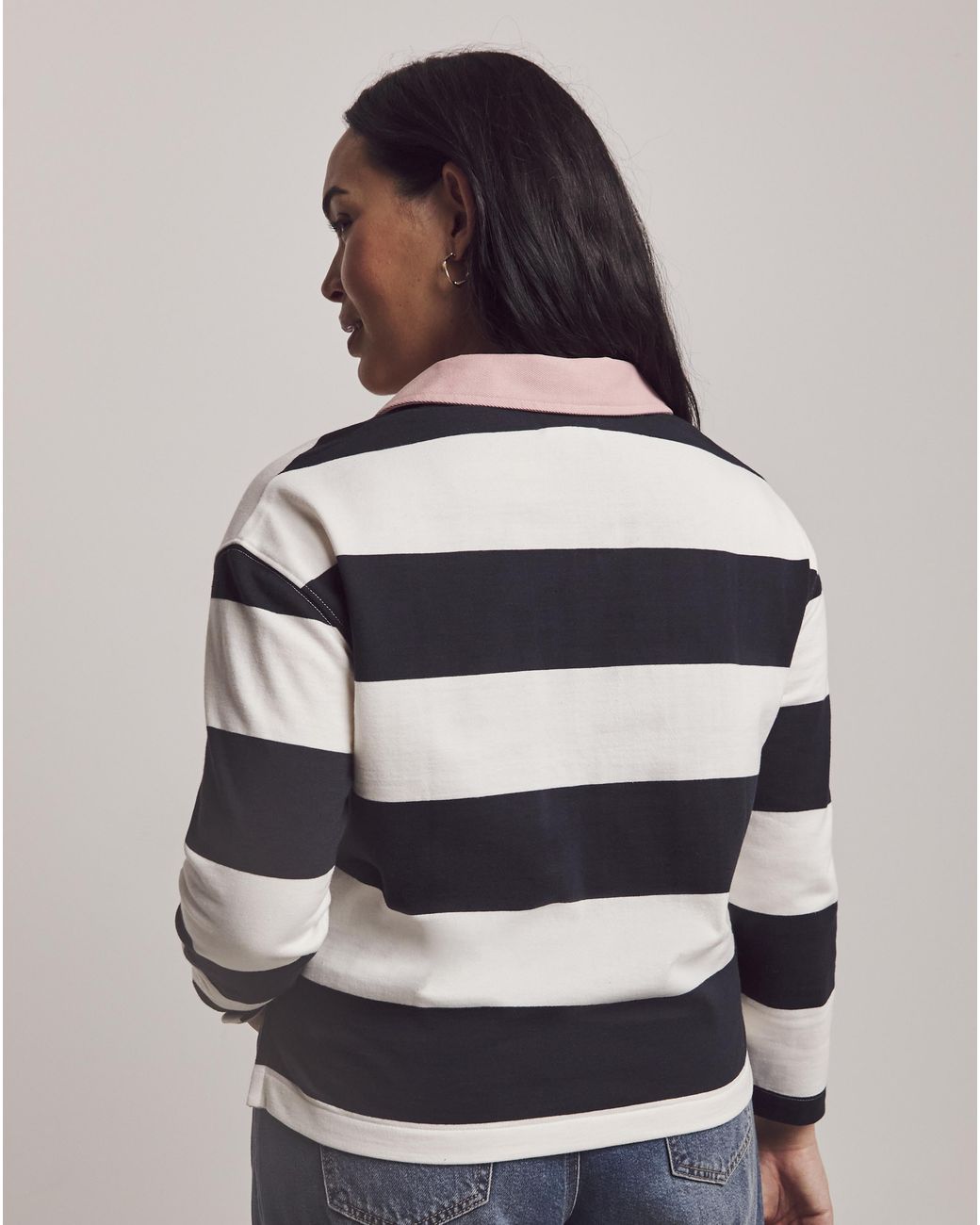Julipa Blue Petite Contrast Rugby Shirt