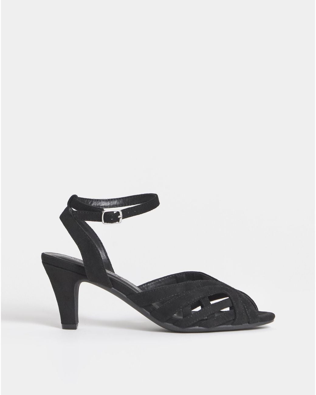 JD Williams Green Round Toe Caged Heels Extra Wide