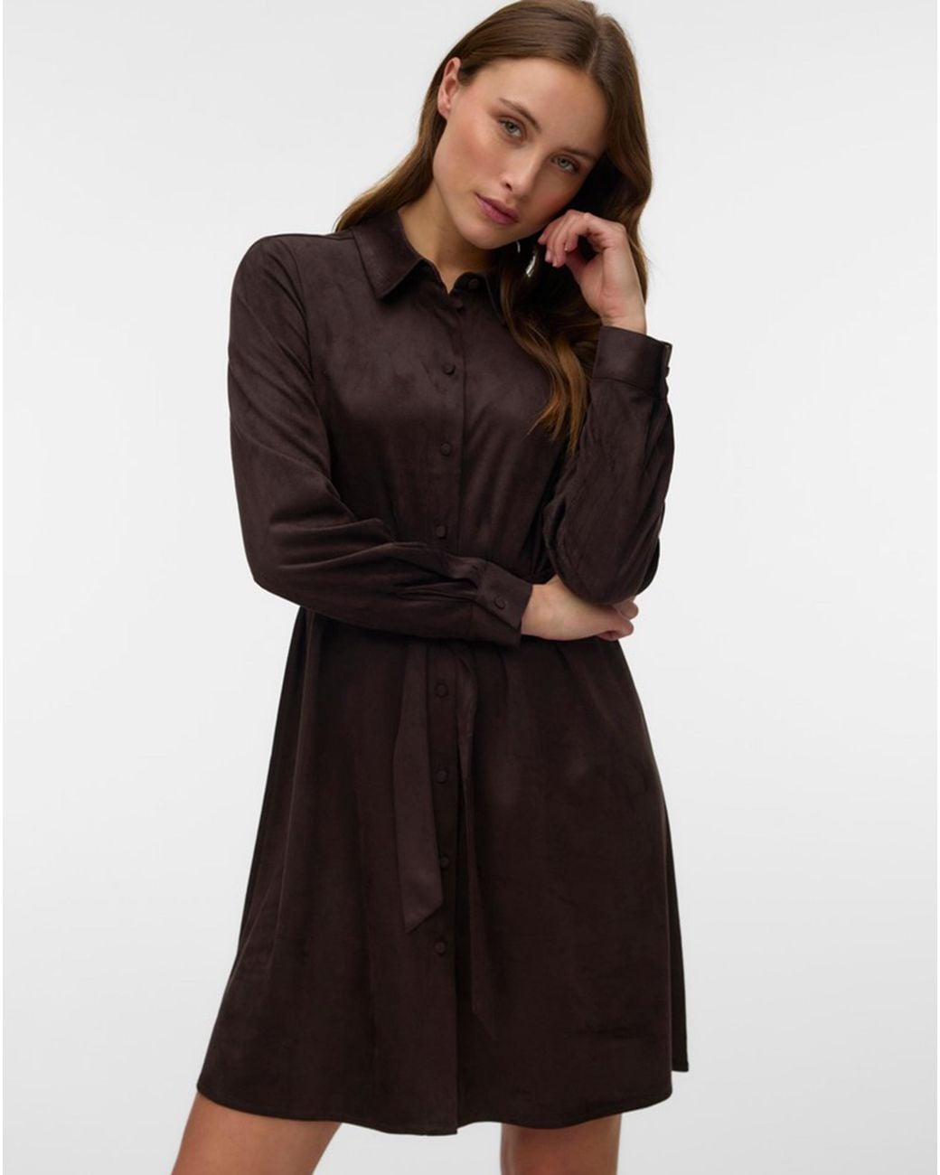 Vero Moda Black Leopard Print Shirt Dress