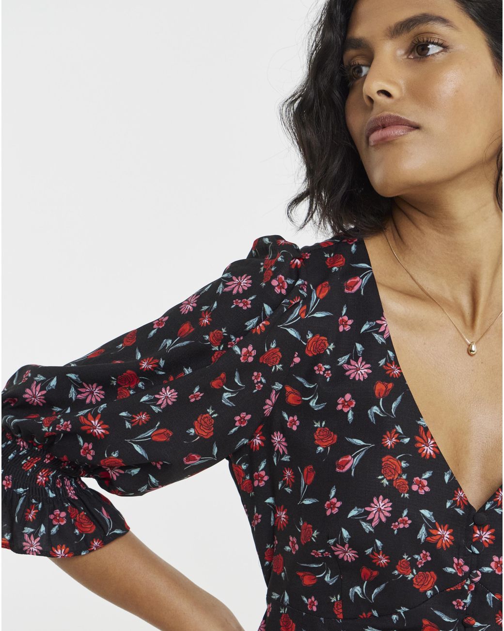 Simply Be Multicolor Floraltea Dress
