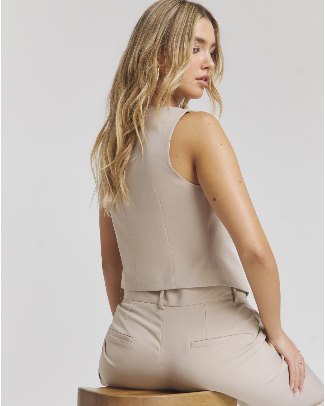 Simply Be White Neutral Tailored Waistcoat