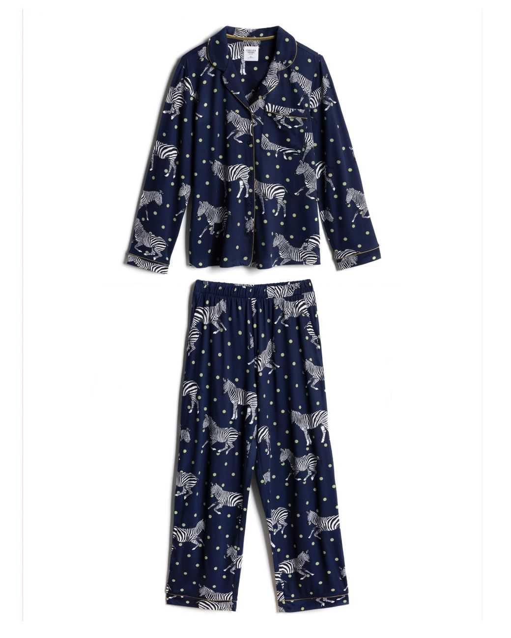 Chelsea Peers Blue Classic Long Button Up Set