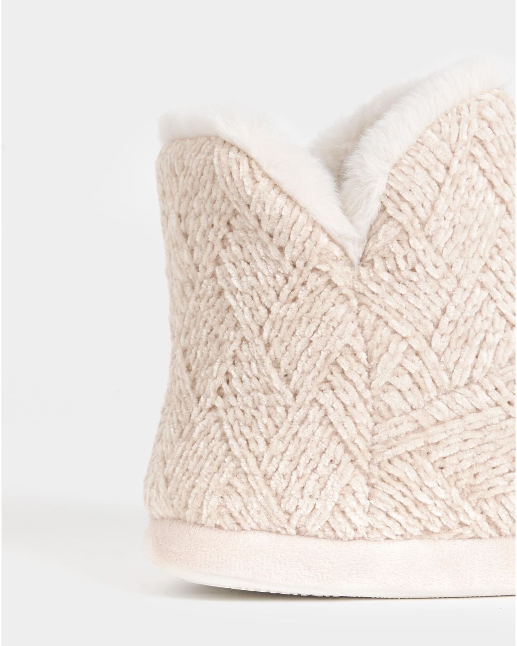 JD Williams Natural Knitted Bootie Slipper Ex Wide
