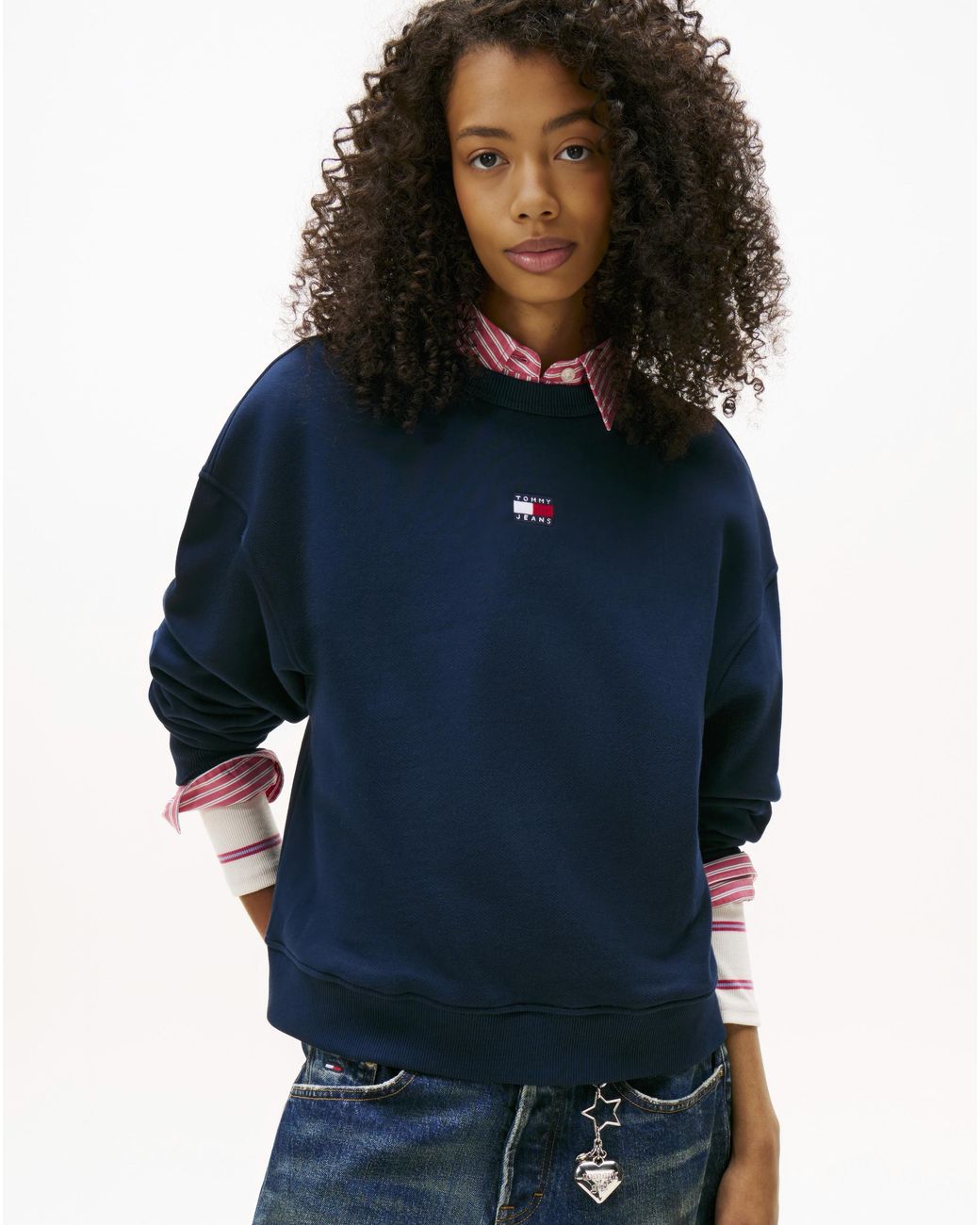 Tommy Hilfiger Blue Boxy Badge Crew