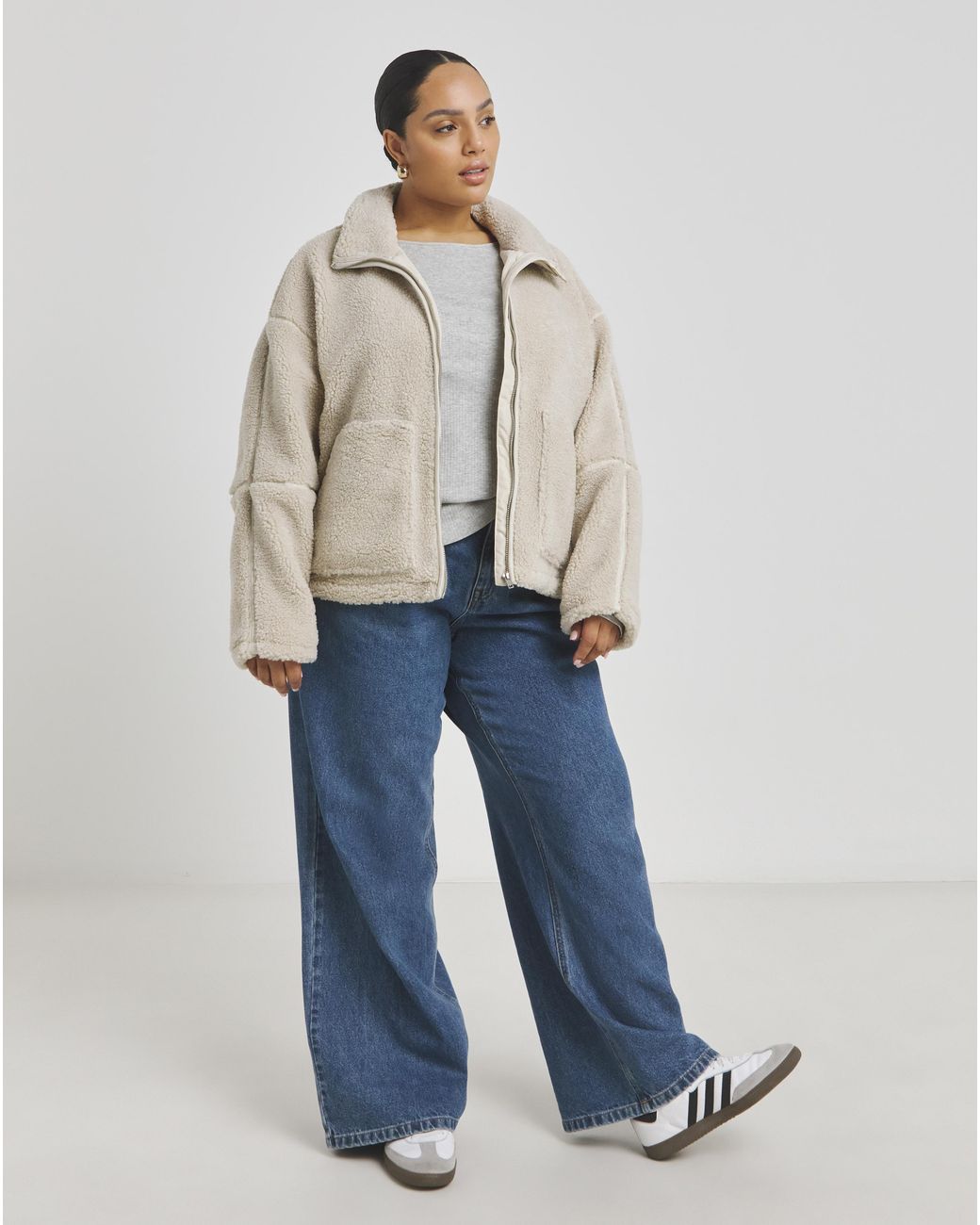 Simply Be Natural Borg Teddy Mix Jacket