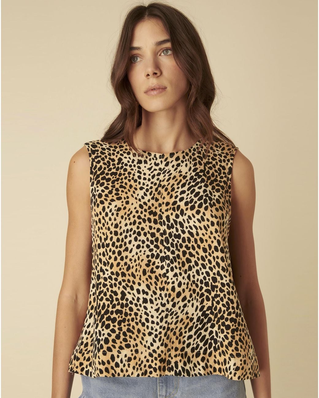 Nobody's Child Gray Stirling Leopard Tank Top