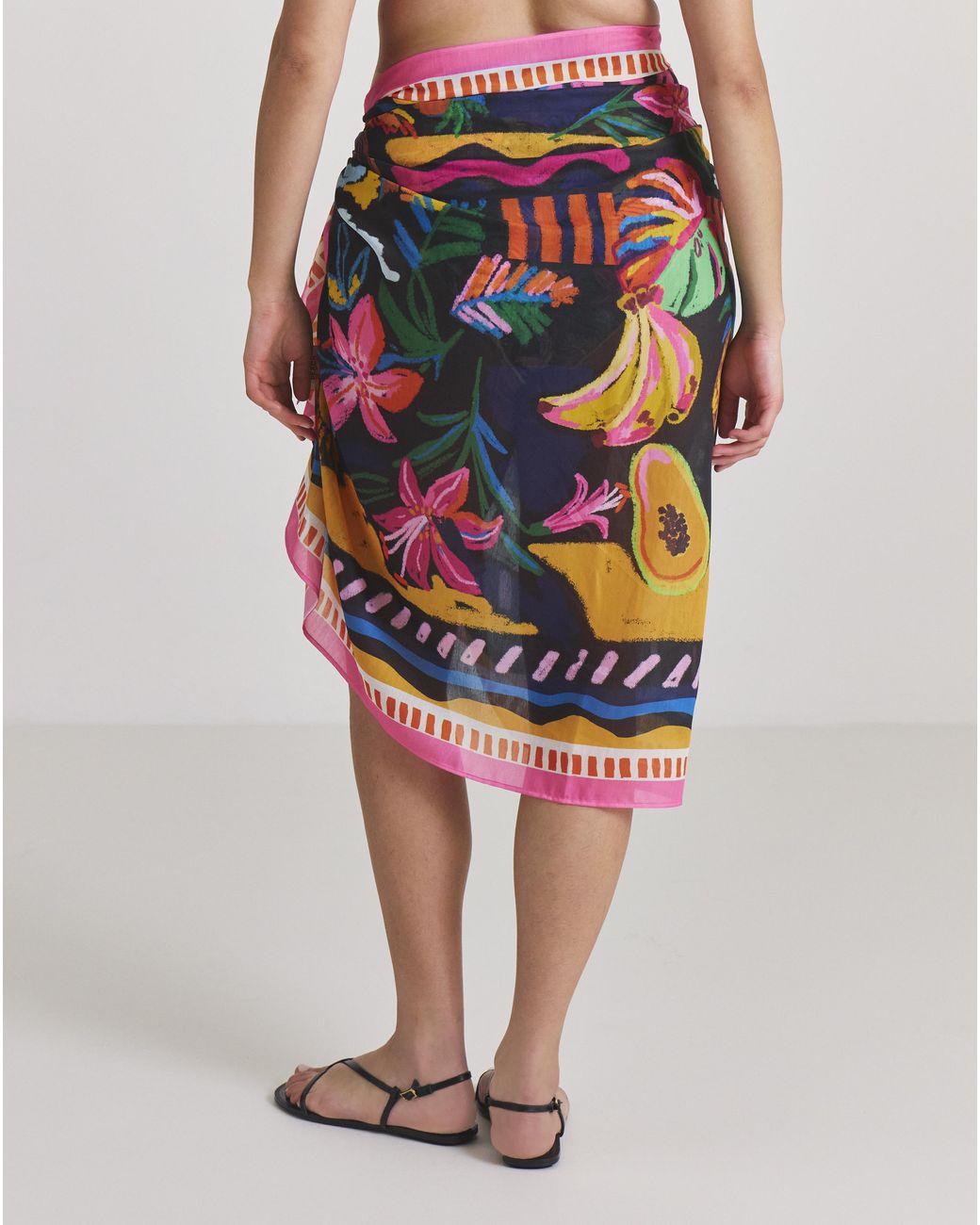 Beach To Beach White Printed Sarong