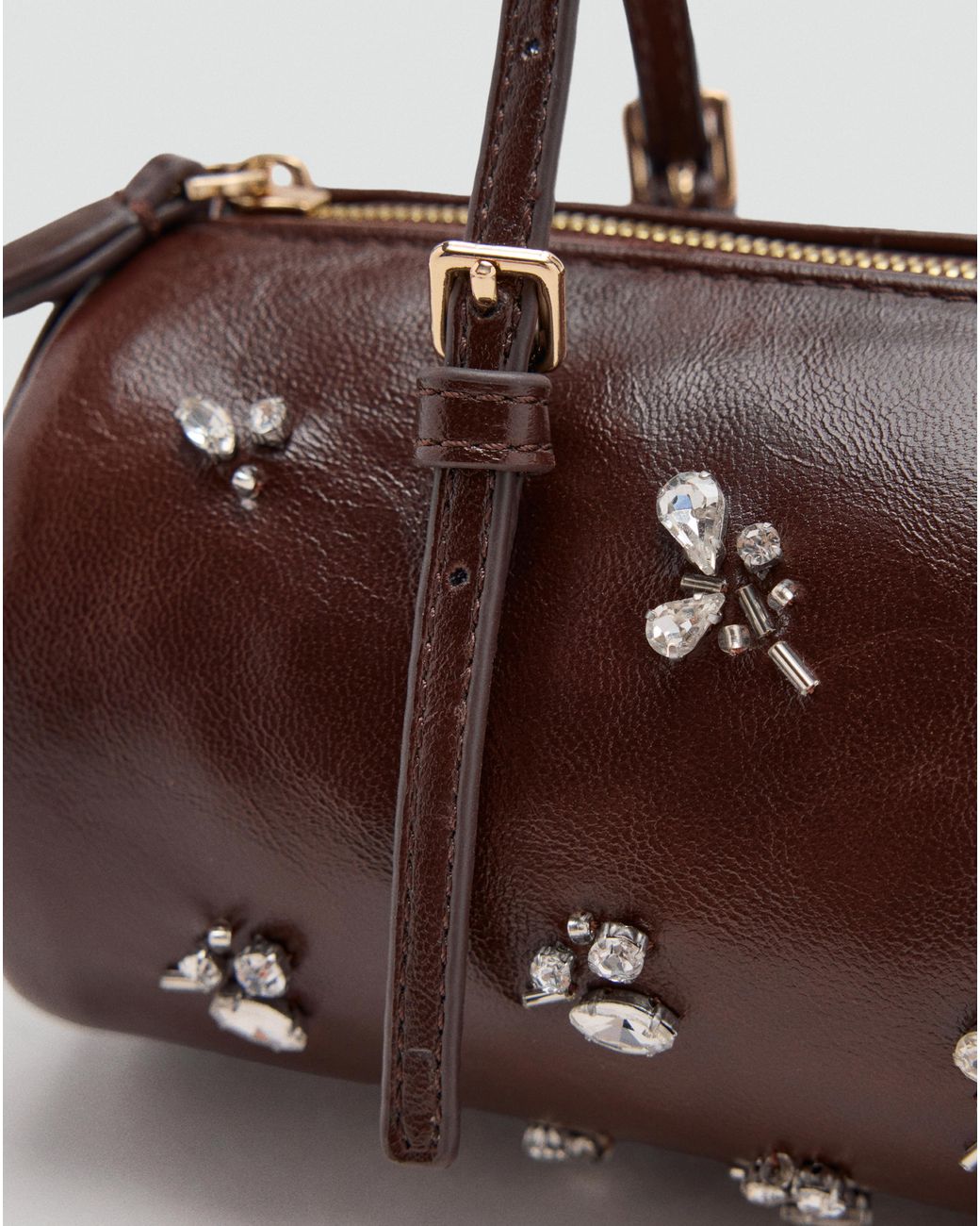 Mango Black Shoulder Bag Stone