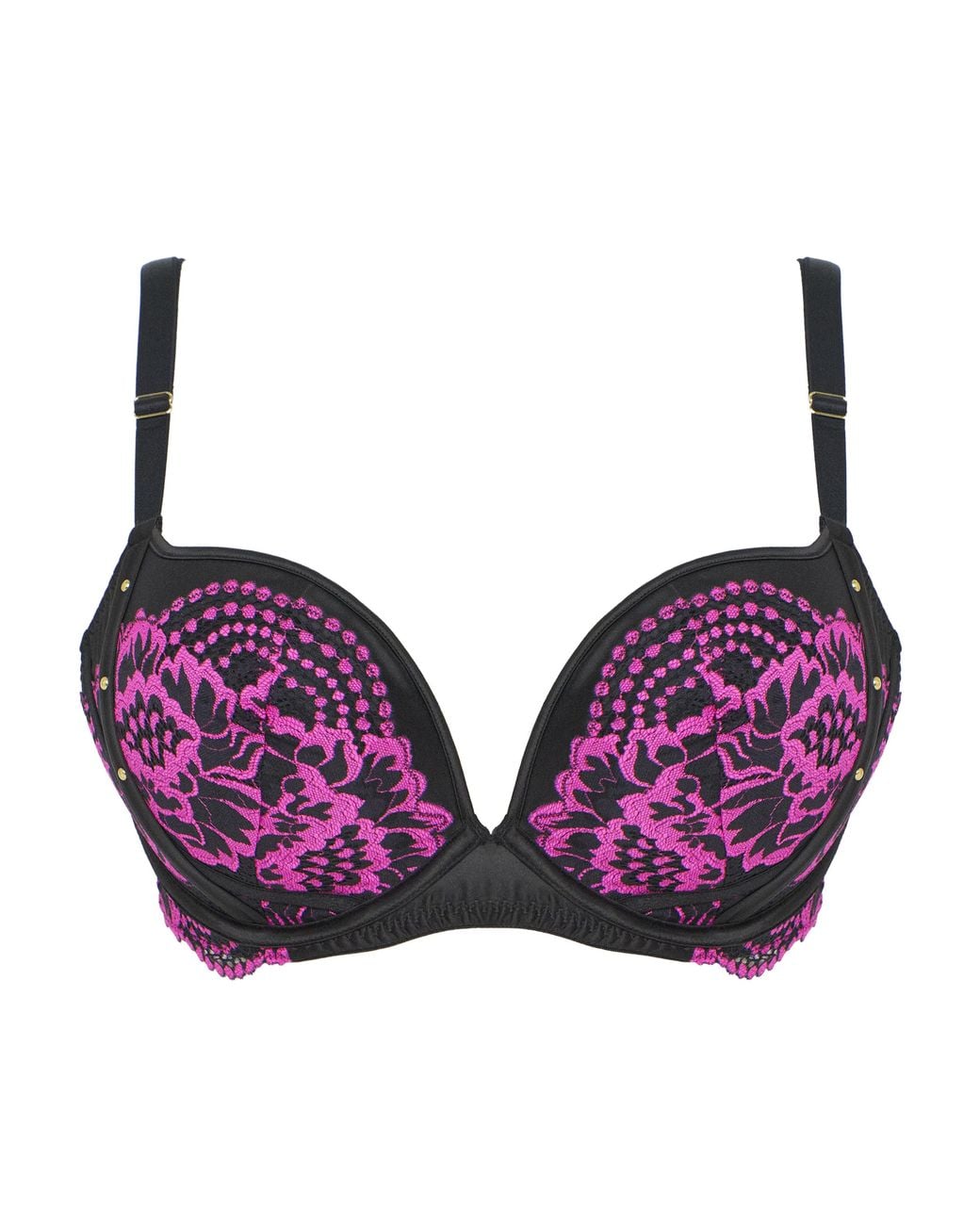 Ann Summers Brown Seductive Plunge Bra Blk/Pnk