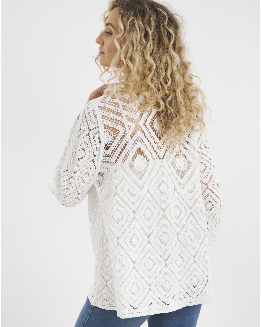 Joe Browns Gray Crochet Cardigan