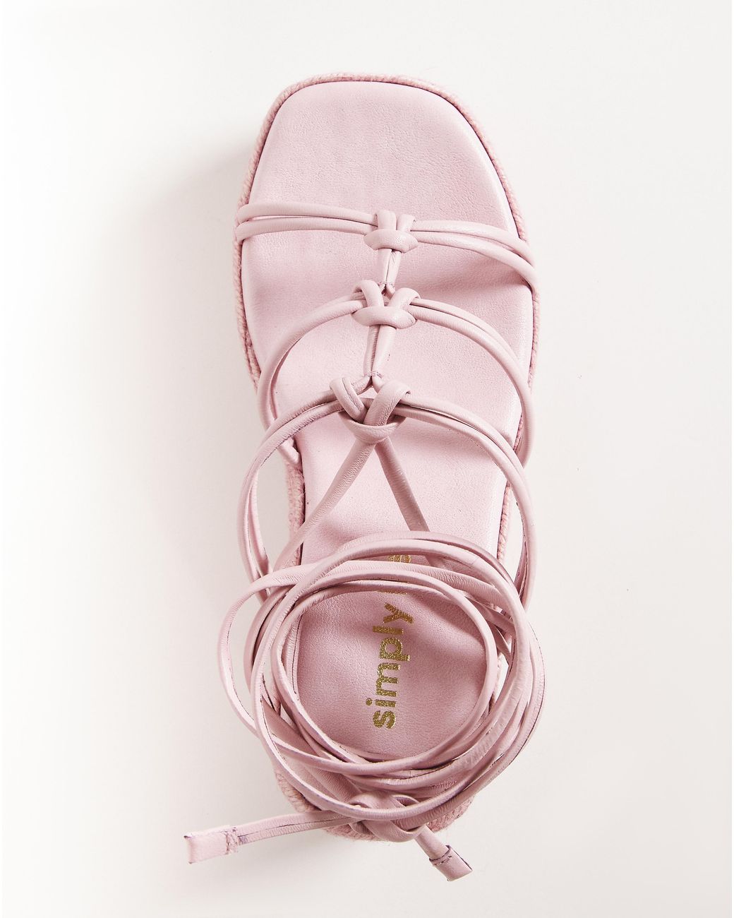 Simply Be Pink Ankle Tie Espadrille Sandals Wide