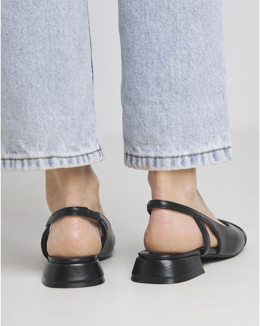 Simply Be Gray Slingback Toe Cap Shoes Wide Fit