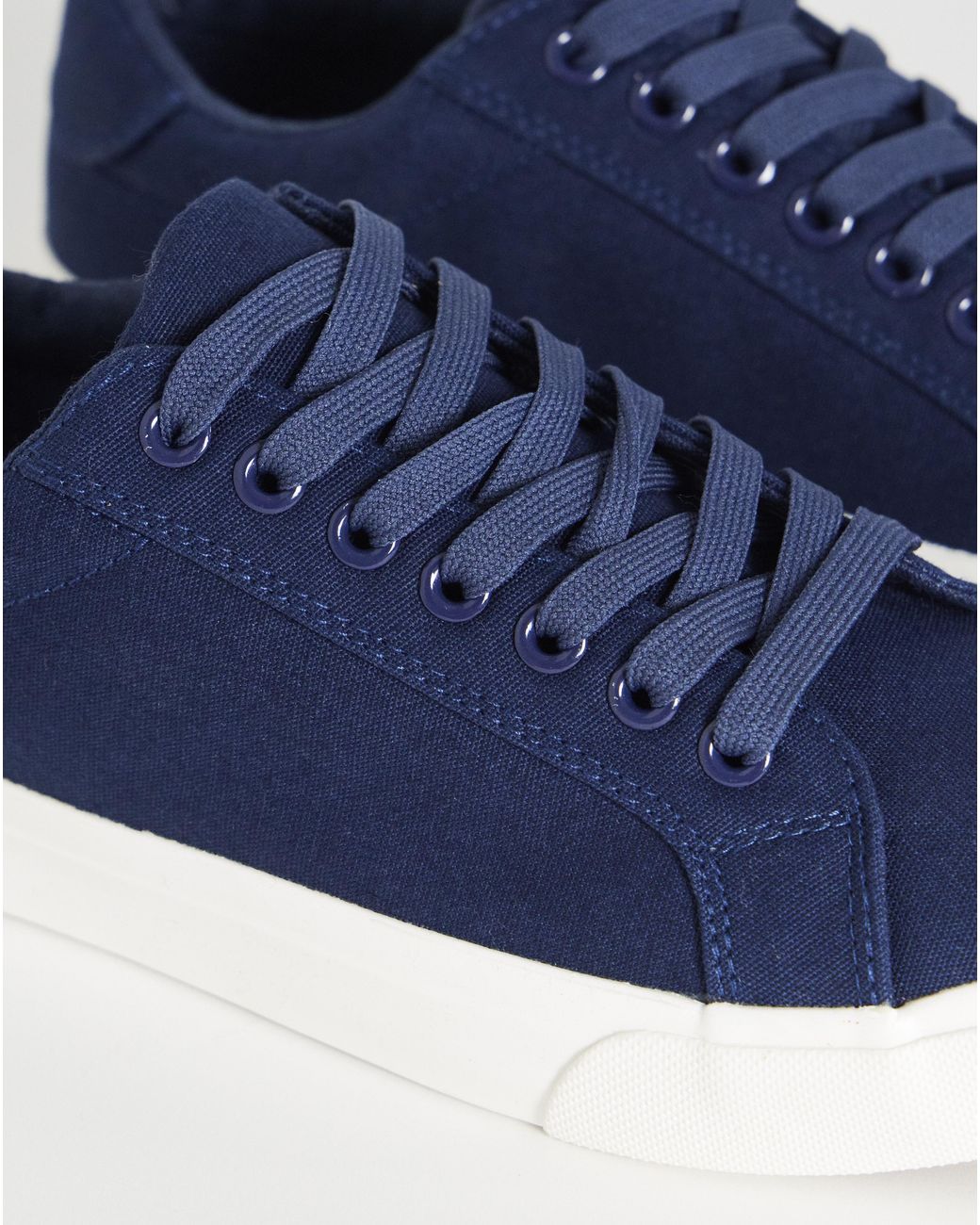 Simply Be Blue Classic Canvas Lace Up Wide Fit