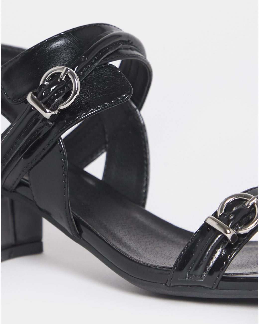 JD Williams Gray Two Strap Buckle Heels Ex Wide