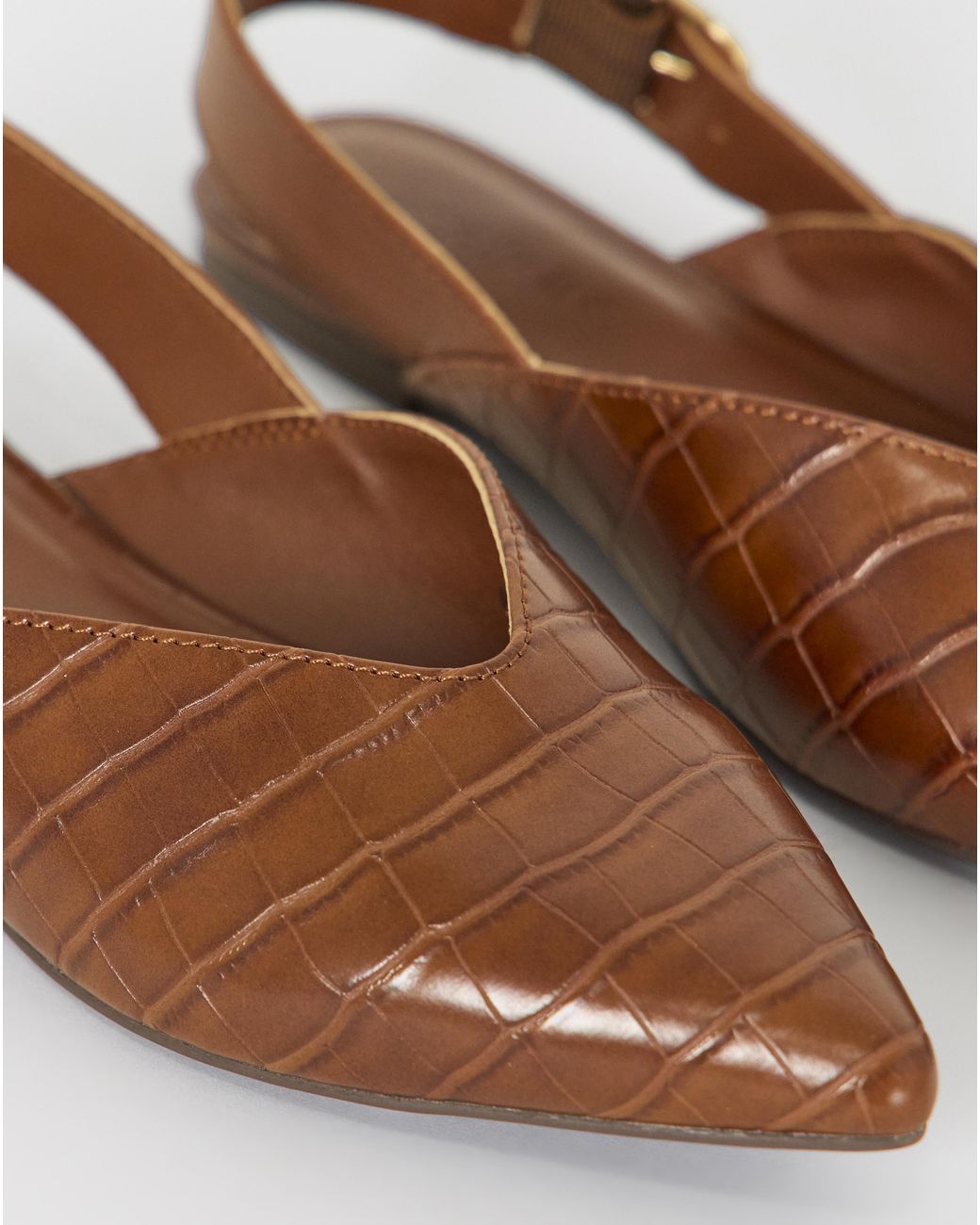Simply Be Brown Slingback Pointed Shoe Wide