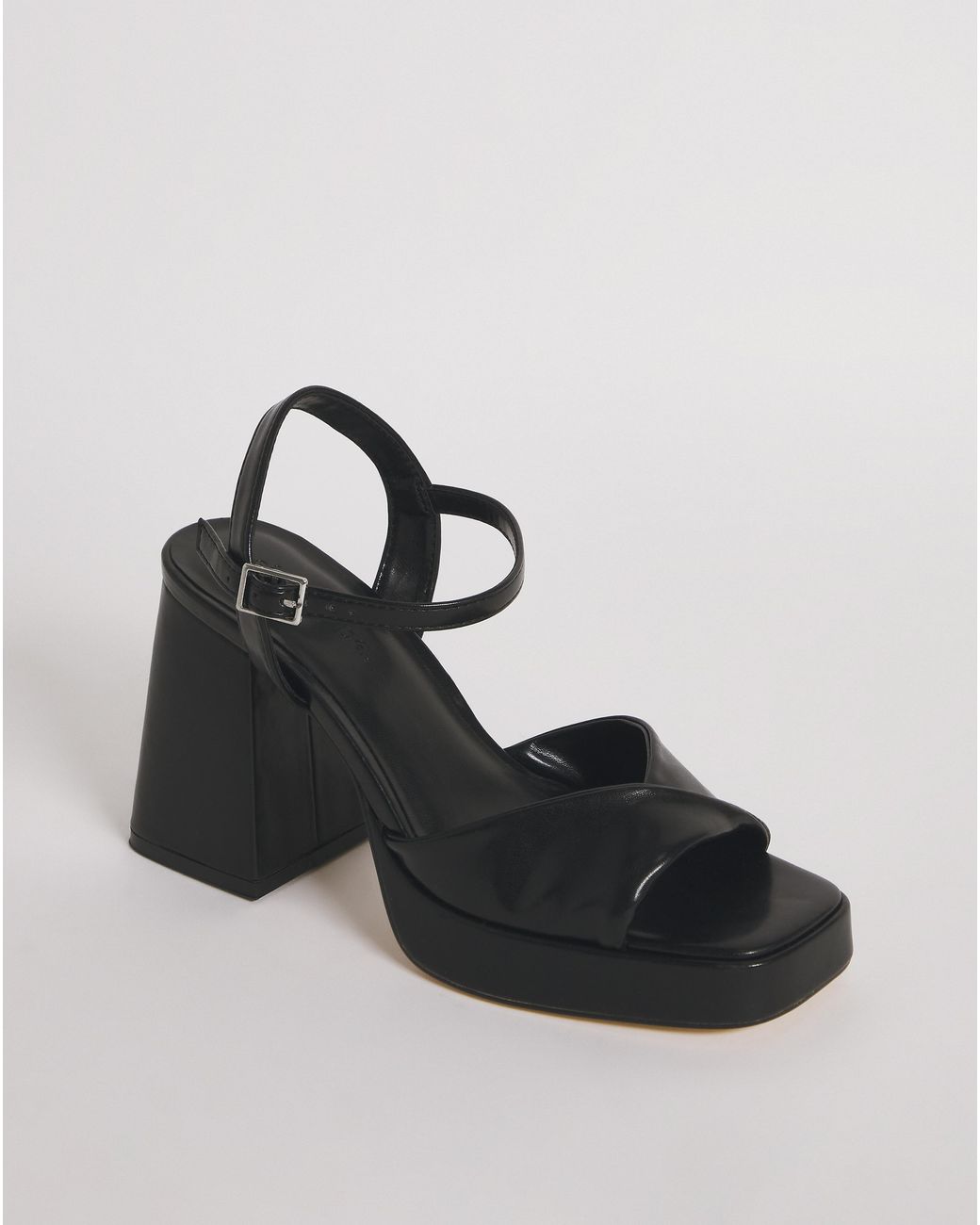 Simply Be Black Twist Platform Heeled Sandals Wide