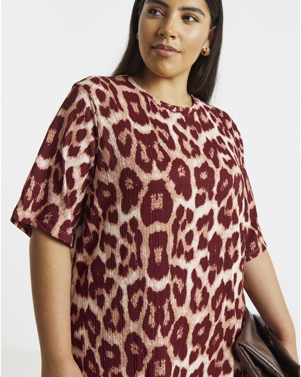 Simply Be Red Waffle Drop Waist Midi Dress
