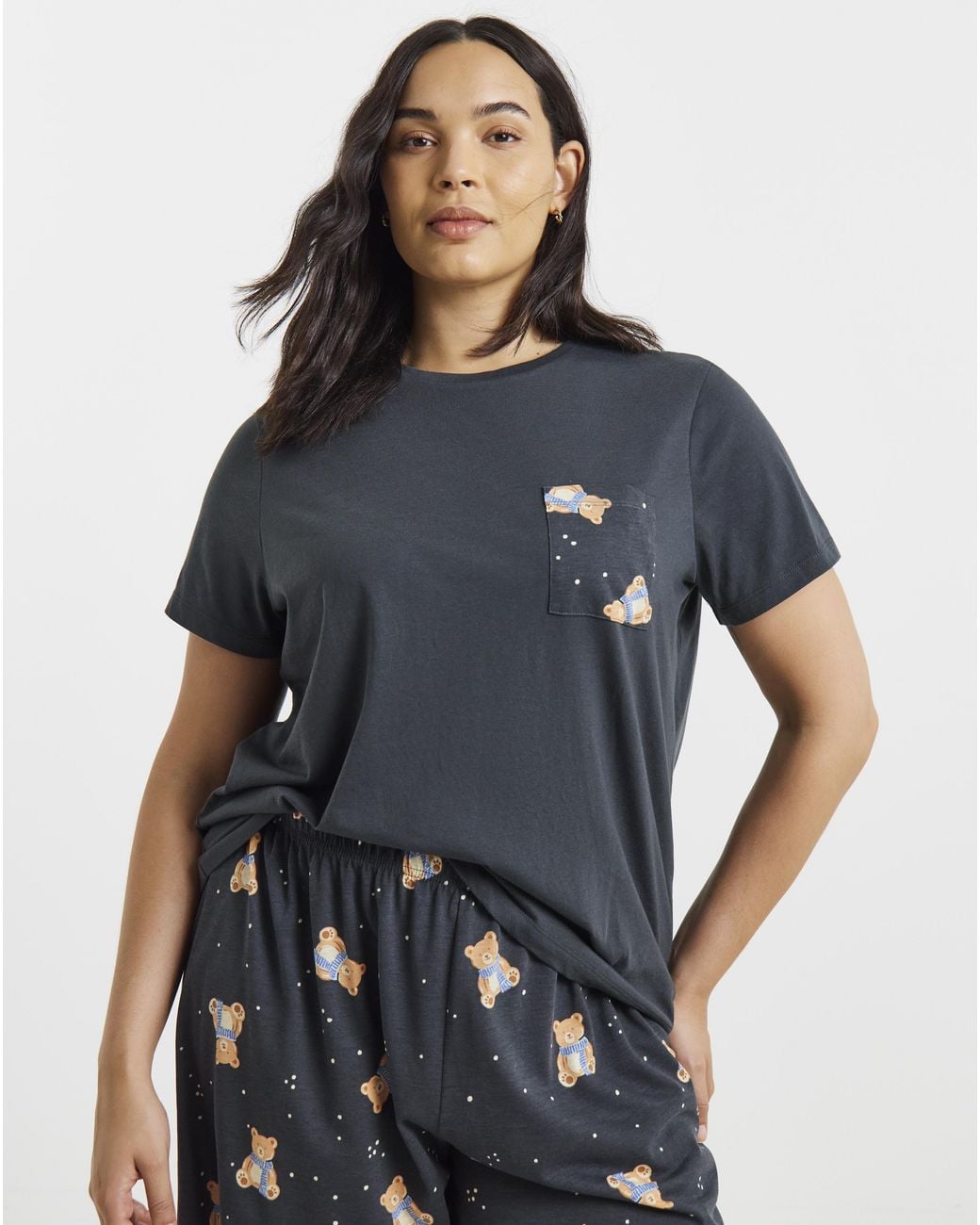 Pretty Secrets Blue Value Bear Print 2 Pack Pyjamas