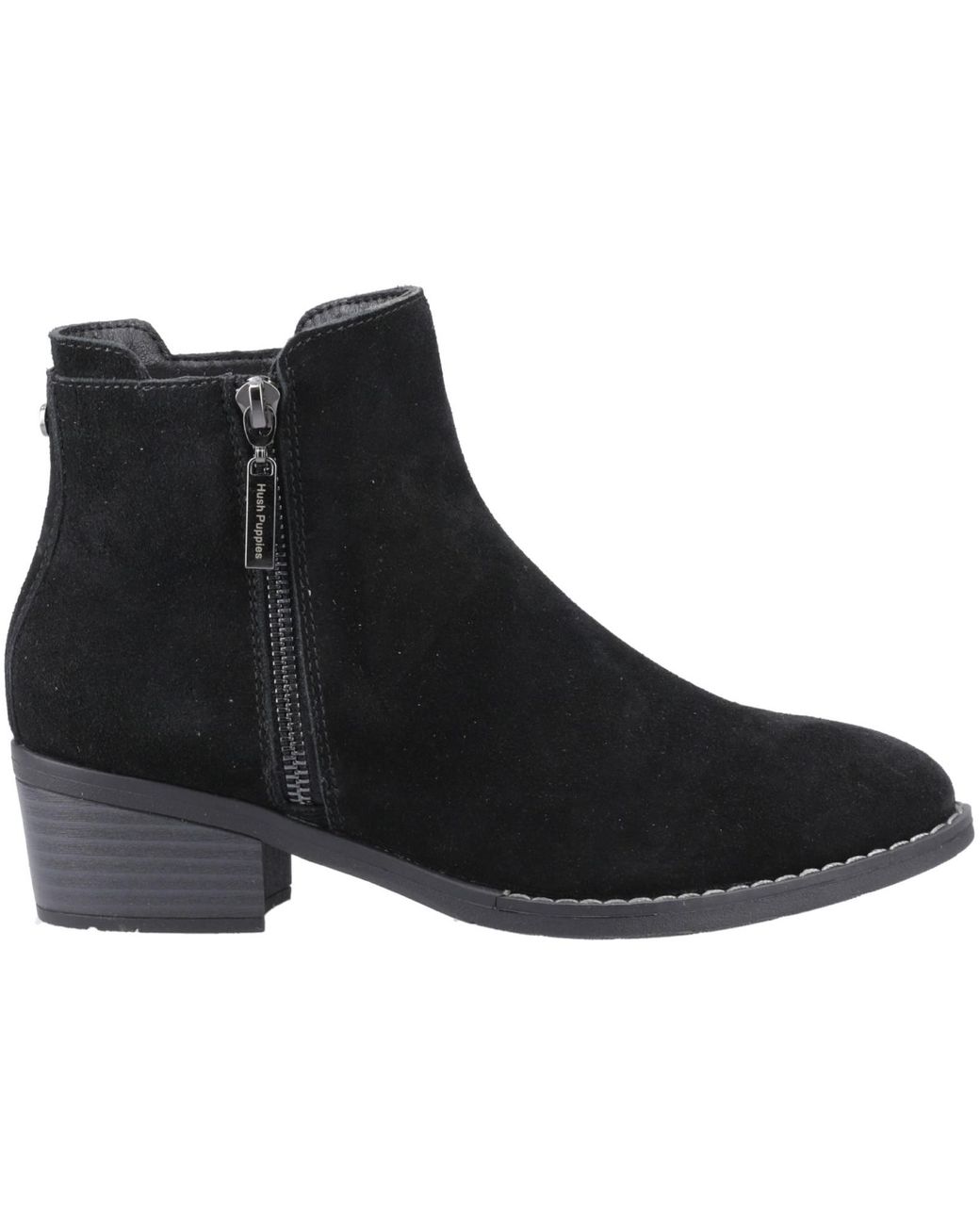 Hush Puppies Black Ingrid Zip Boot
