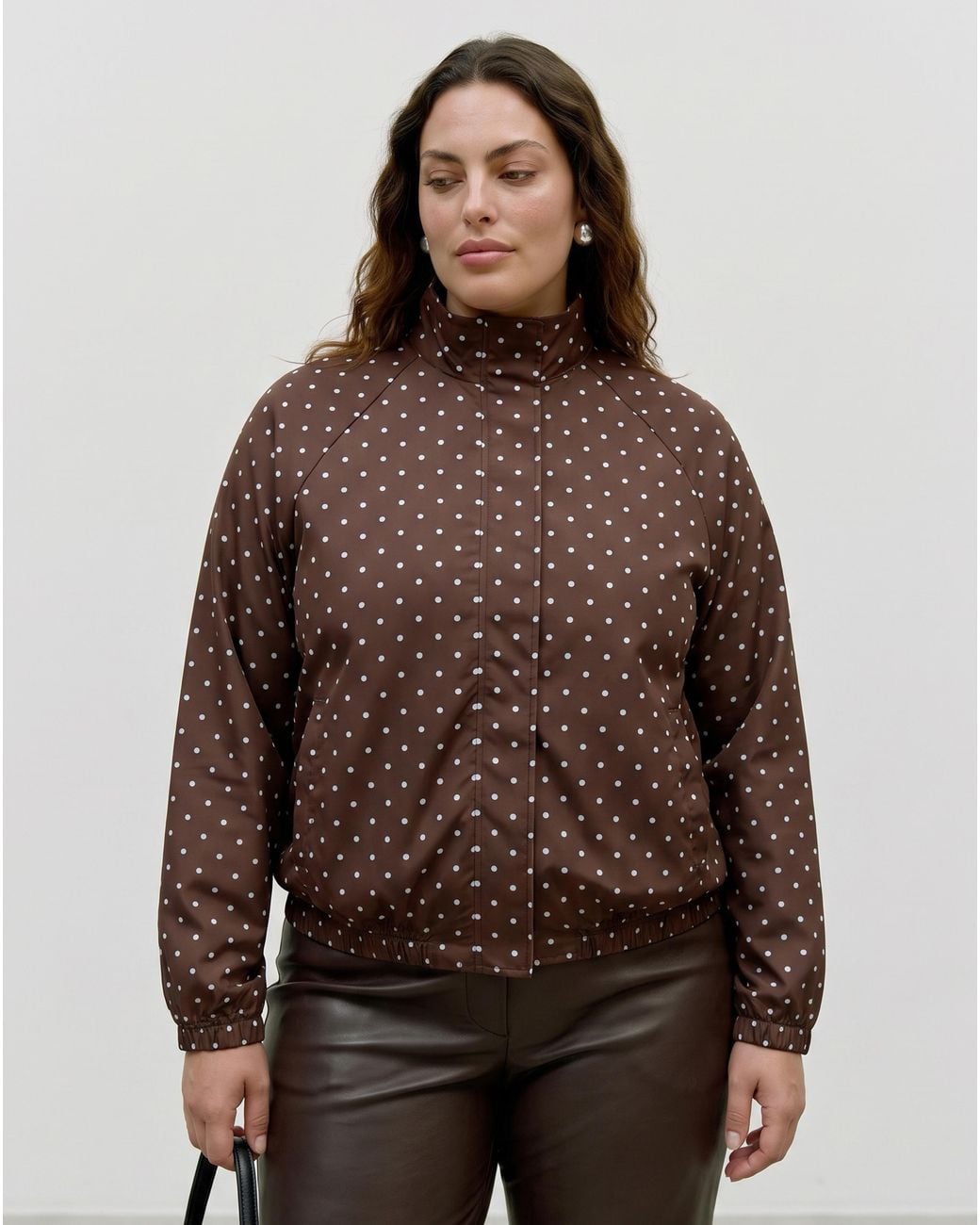 Vero Moda Brown Kayla High Neck Polka Jacket