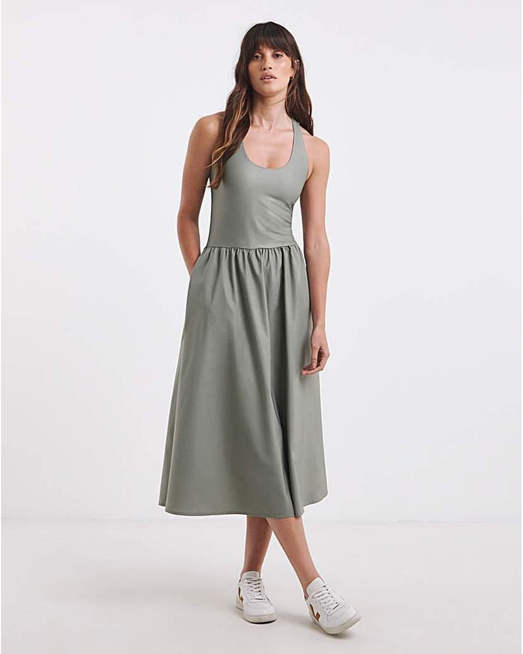 Sweaty Betty Green Explorer Ribbed Racer Dress