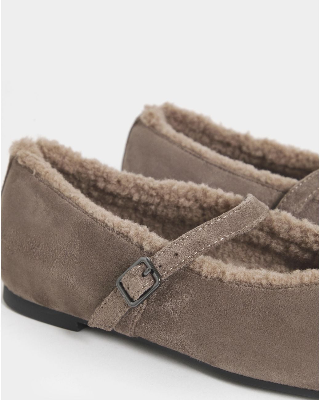 Simply Be Black Fur Lined Mary Jane Ex Wide