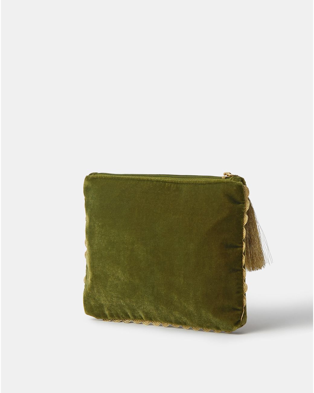 Accessorize Green Martini Velvet Pouch