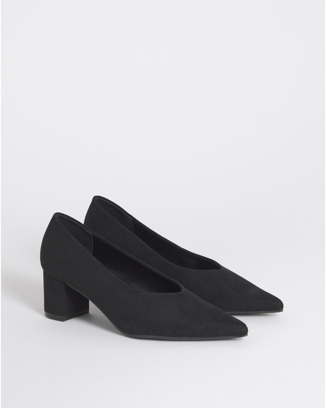 JD Williams Blue V Cut Heeled Court Shoes Wide