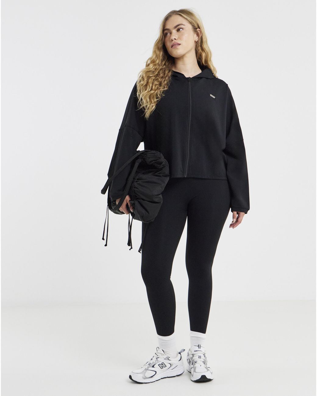 Sculpt Activewear Black Oversized Zip Through