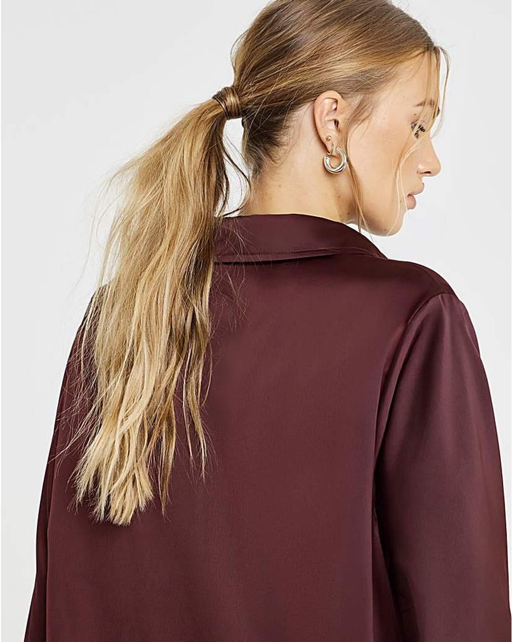 Lovedrobe Red Satin Feather Shirt