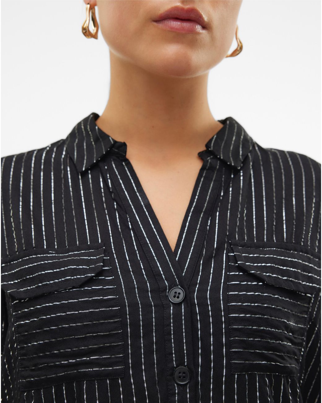 Vero Moda Blue Bumpy Glitter Shirt