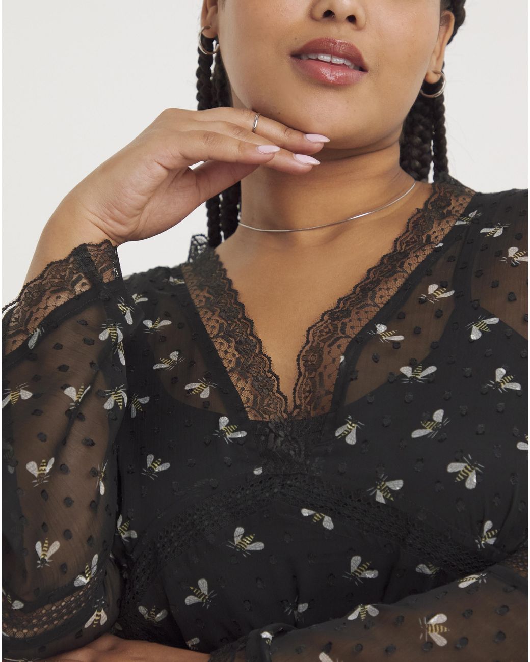 Joe Browns Black Joe Be Beautiful Chiffon Blouse