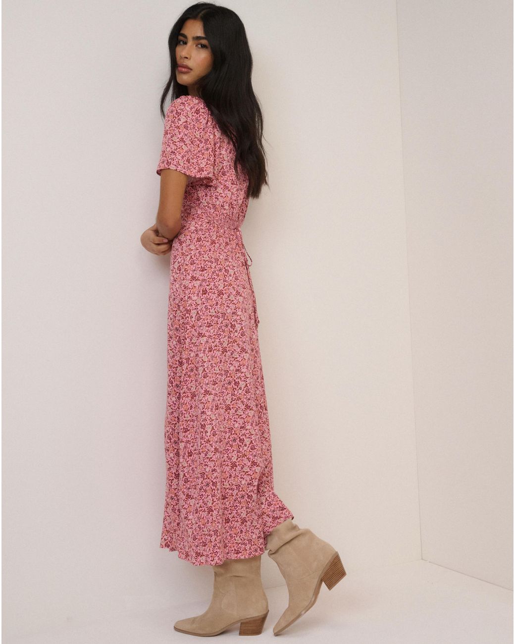 Nobody's Child Pink Nc Atlas Midi Dress