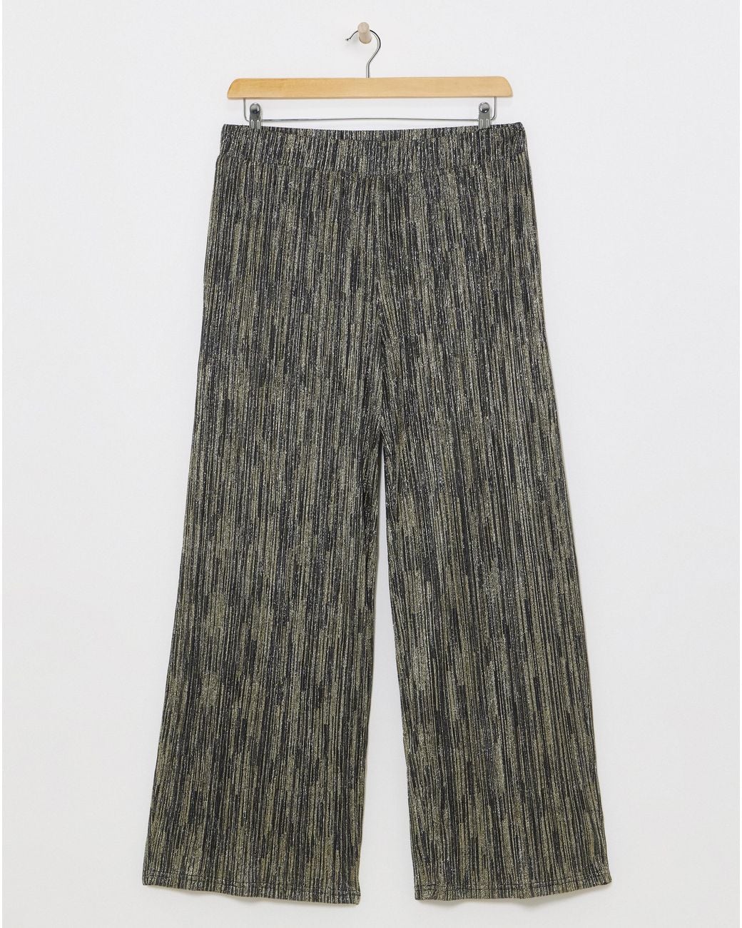 Simply Be Gray Metallic Wide Leg Trousers