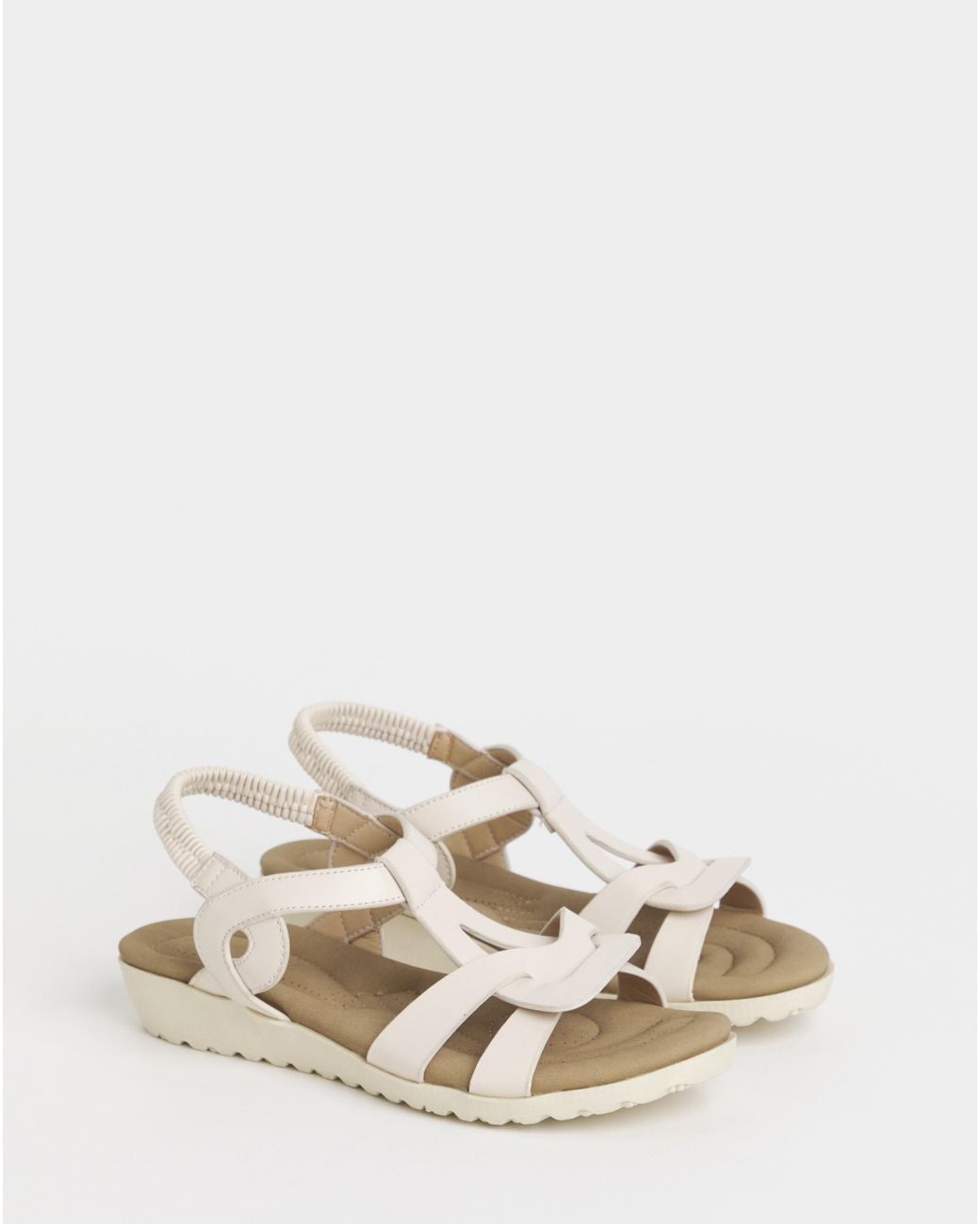 Heavenly Soles Natural Twist Detail Comfort Sandal Ex Wide