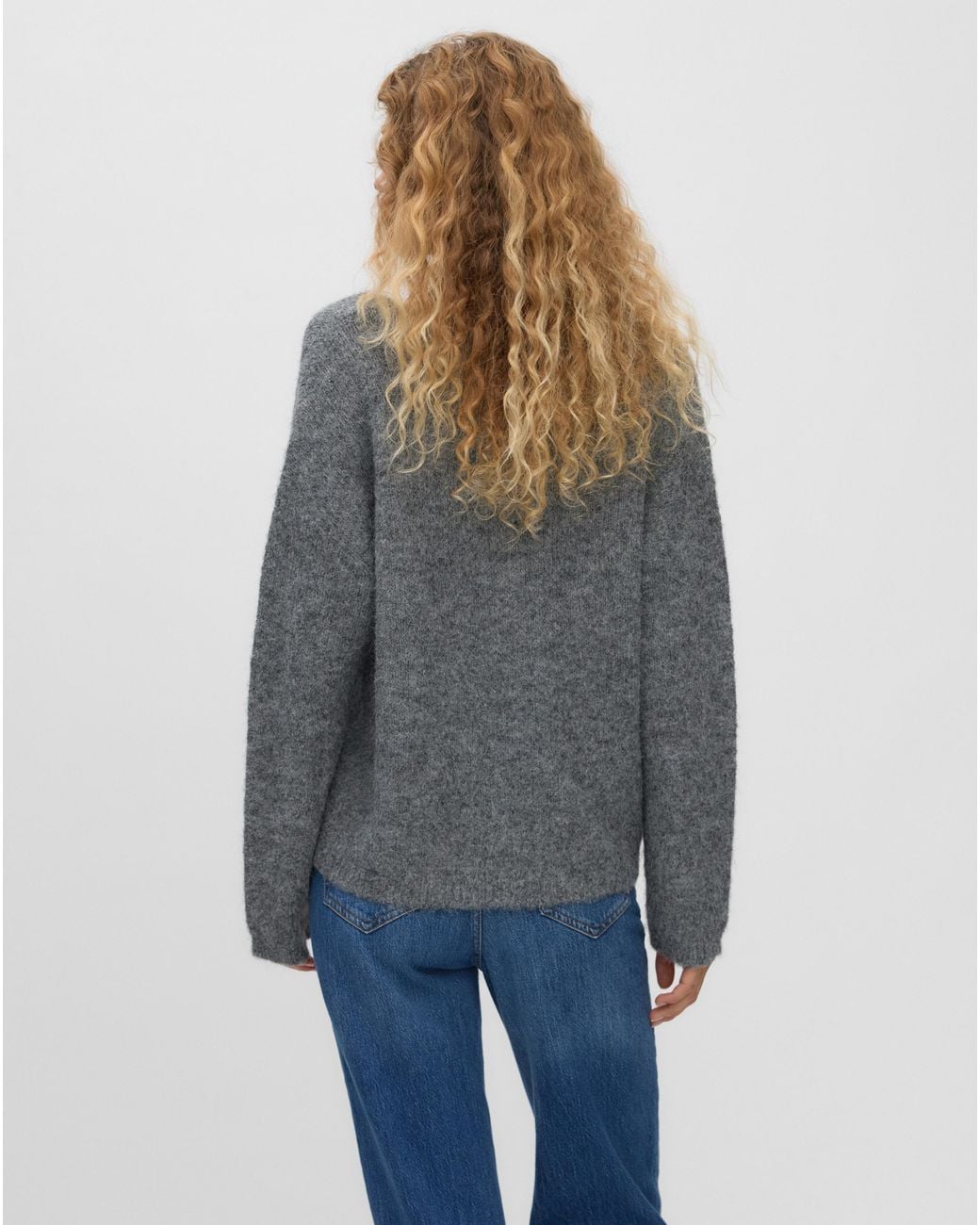 Vero Moda Gray Berry Lace V-Neck Jumper