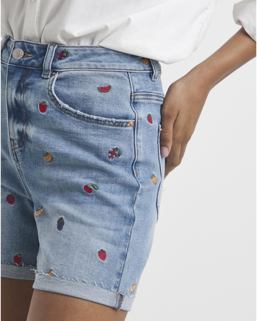 Simply Be Blue Sbe Fruit Roll Hem Short