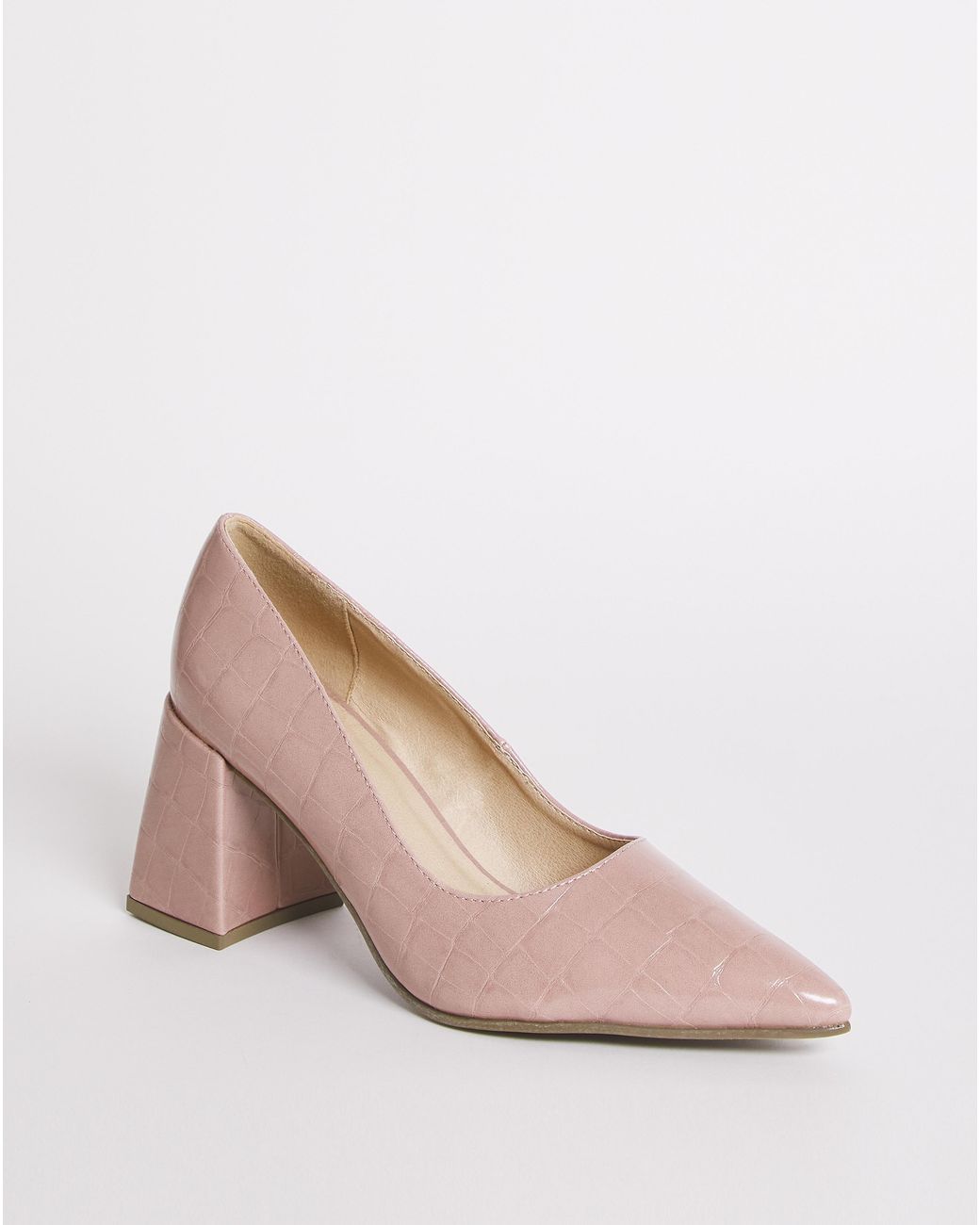 JD Williams Pink Croc Heeled Shoe E Fit