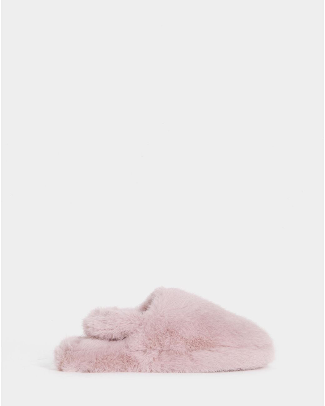 Simply Be Pink Fluffy Slingback Slipper Extra Wide