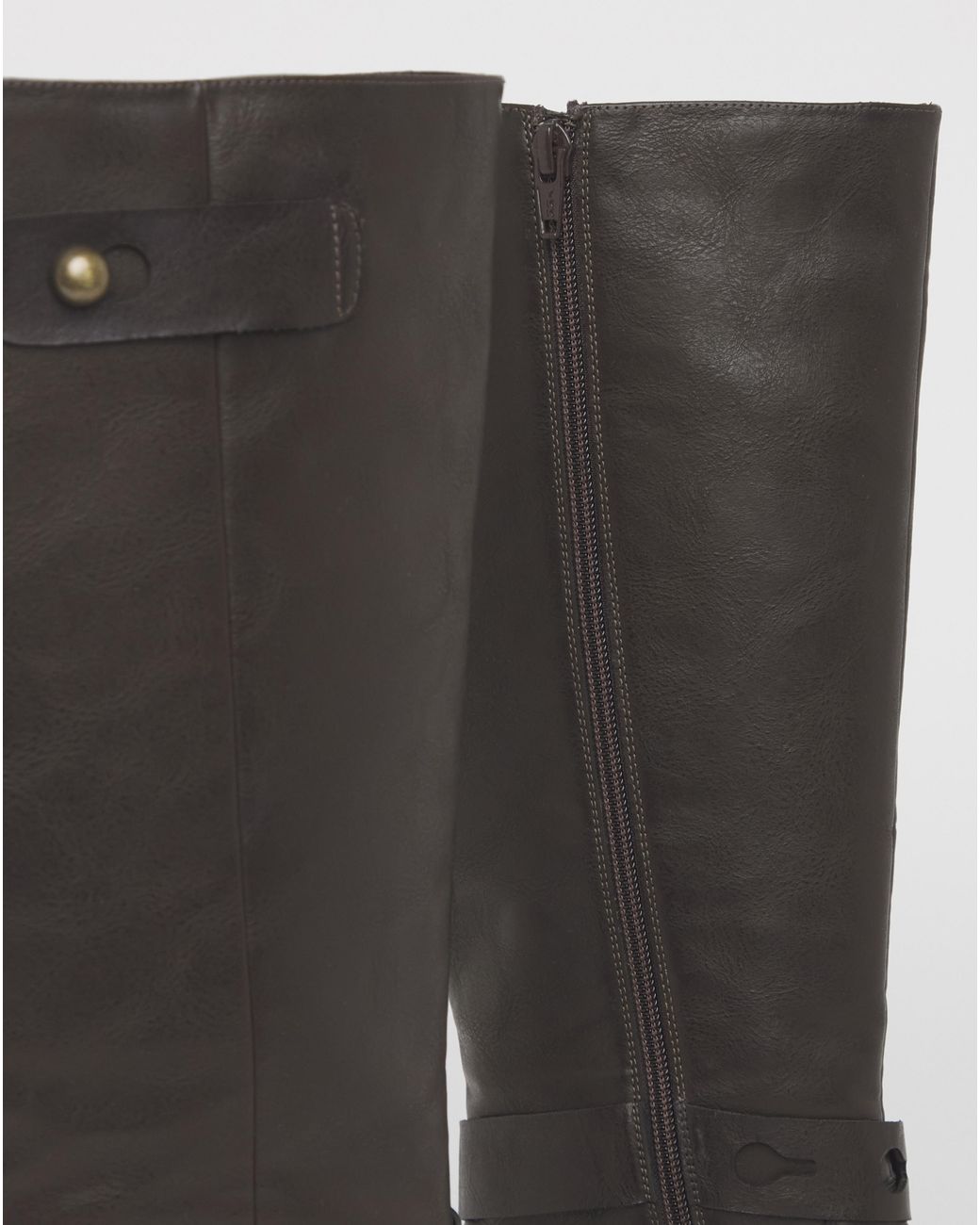 Simply Be Brown Casual Knee High Boots Wide C